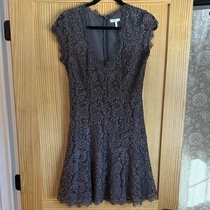 Joie Charcoal Lace Mini Dress